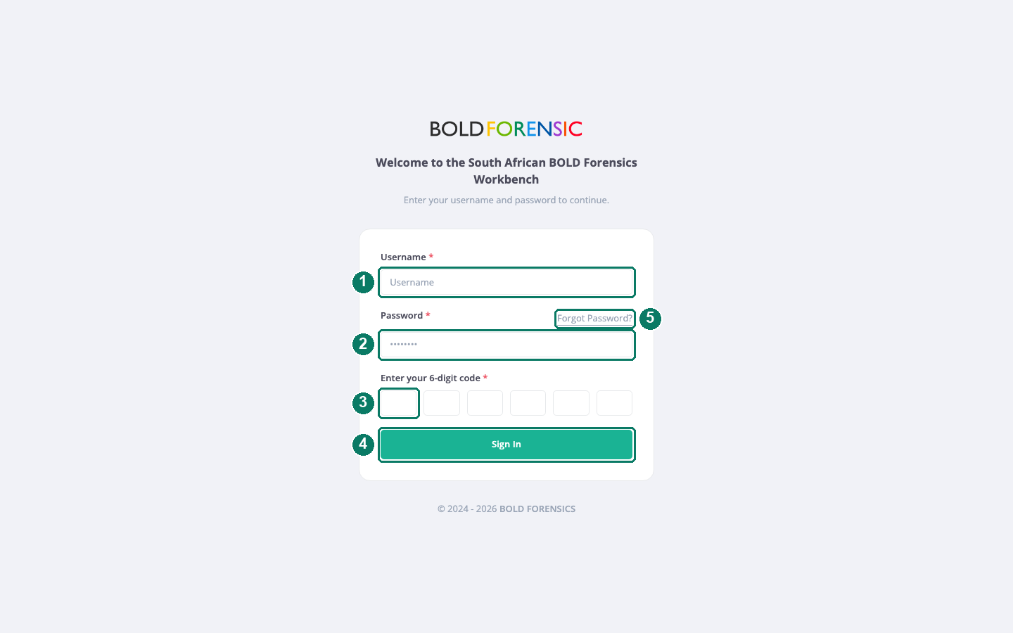 The sign-in page